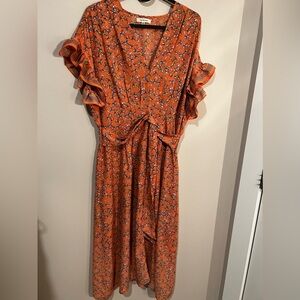 Orange Print Dress
